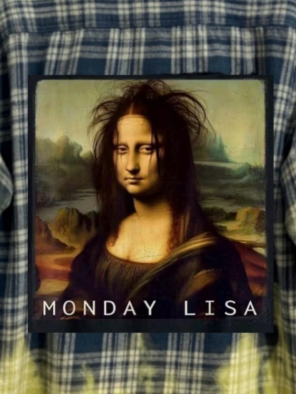 Upcycled “Monday Lisa” Plaid Dip-Dye Heavy Cotton Flannel